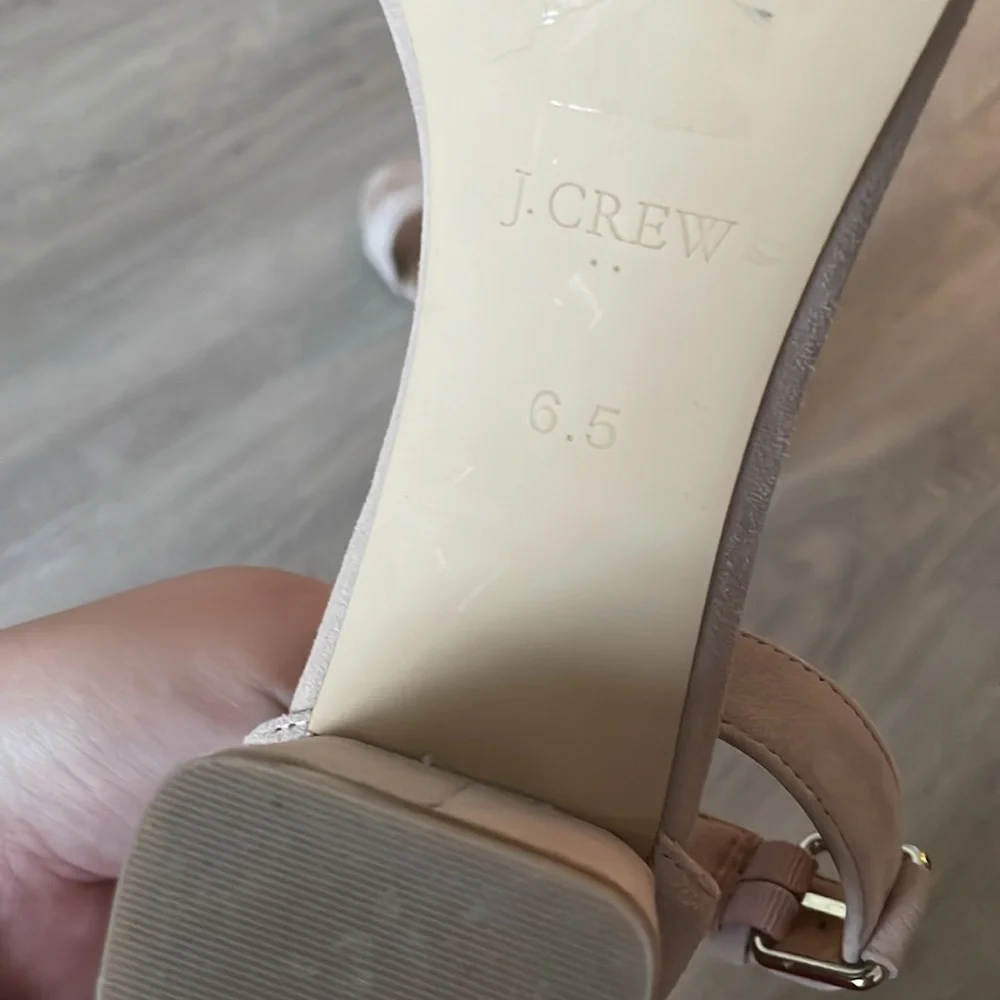 J. Crew Nude suede low block heel sandals - Picture 3 of 3